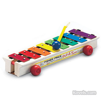Pull-A-Tune Xylophone, 1964. Wood and metal. $18 - $70. (Fisher Price)
