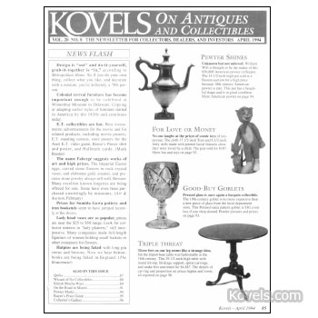 Kovels on Antiques and Collectibles Vol. 20 No.  8 - April 1994
