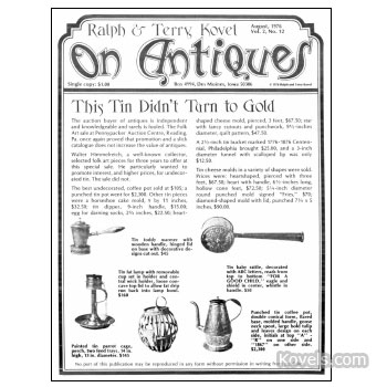 Kovels on Antiques and Collectibles Vol.  2 No. 12 - August 1976