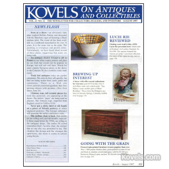 Kovels on Antiques and Collectibles Vol. 23  No. 12 - August 1997