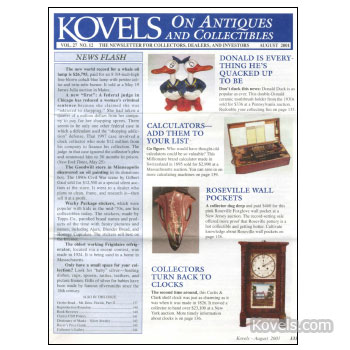 Kovels on Antiques and Collectibles Vol. 27  No. 12 - August 2001