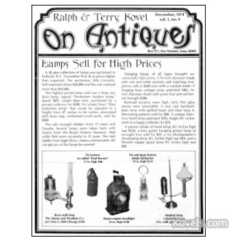 Kovels on Antiques and Collectibles Vol.  1 No.  4 - December 1974