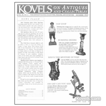 Kovels on Antiques and Collectibles Vol. 20 No.  4 - December 1993
