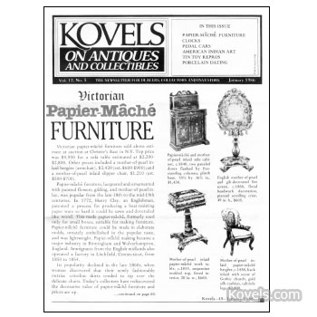 Kovels on Antiques and Collectibles Vol. 12 No.  5 - January 1986