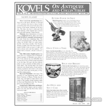 Kovels on Antiques and Collectibles Vol. 20 No. 11 - July 1994