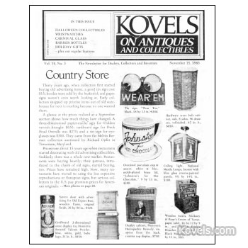 Kovels on Antiques and Collectibles Vol. 10 No.  3 - November 1983