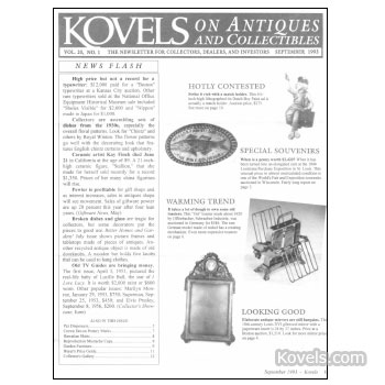 Kovels on Antiques and Collectibles Vol. 20 No.  1 - September 1993