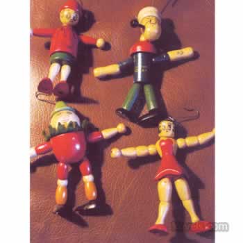 Wooden Character Christmas Ornaments