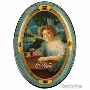 Coca-Cola, Tip Tray, 1909,Exhibition Girl,Oval