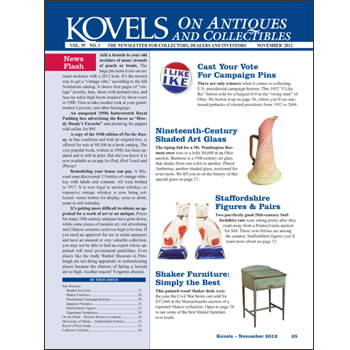 Kovels on Antiques and Collectibles November 2012 Newsletter Available