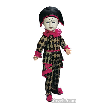 Doll, S.F.B.J., Harlequin, Bisque Head, Glass Eyes, Painted Face, Jointed Body, Bebe, c.1920