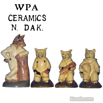 Three Little Pigs WPA Figurines