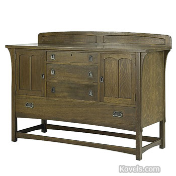 Furniture, Sideboard, Oak, Doors, Drawers, Paper Label, Lifetime