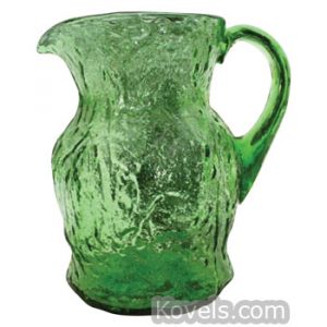 Morgantown Arctic Crackle Glass Pitcher with Lid ~Rare (item #974236)