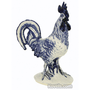 Pennsbury Figurine Rooster Blue White