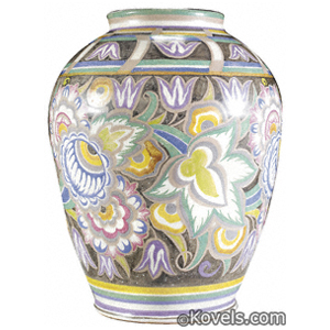 Poole Pottery, Vase, Allover Flowers, Truda Carter, Ann Hatchard, Csa Mark