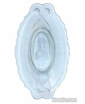 Pressed Glass, Actress, Pickle Dish,Kate Claxton,Loves Request Is Pickles,c.1880