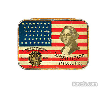 Tobacco Tin with George Washington's Face