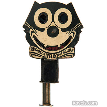 Toy, Sparkler, Felix The Cat, Tin, Spring Action Mechanism, Spins, Eyes Spark, c.1926