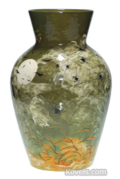Rookwood Vase with Spiders and Bats