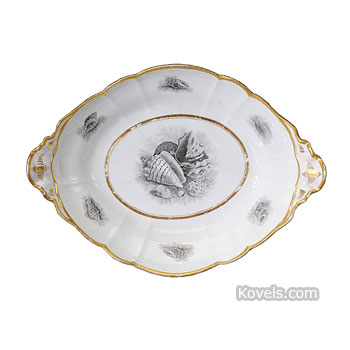 Worcester, Bowl, Shell, Transfer, Gilt Border, Mark, Barr, Flight & Barr, c.1900