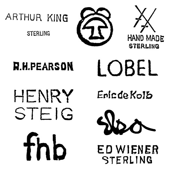 Marks used by modernist jewelers