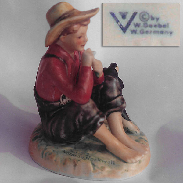 goebel norman rockwell pottery figurine and mark