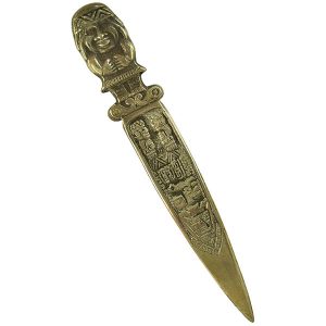 Brass and Glass Value Arts Imperial Honey Bee Letter Opener 7.25 Inches Long