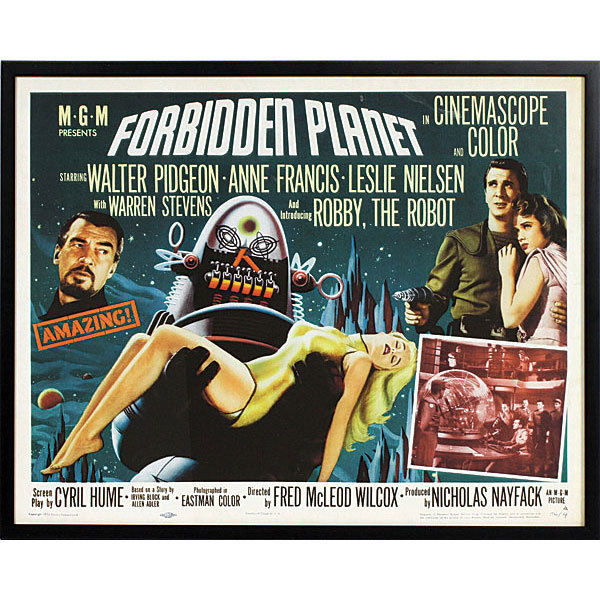 Movie, Poster, Forbidden Planet, Walter Pidgeon, Anne Francis, Litho