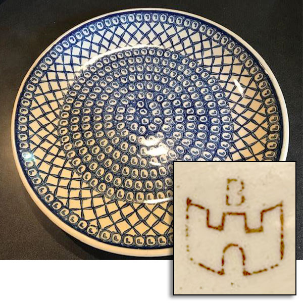 ceramika artystyczna b over castle mark pottery plate