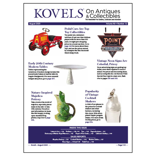 Kovels On Antiques & Collectibles August 2020 newsletter cover