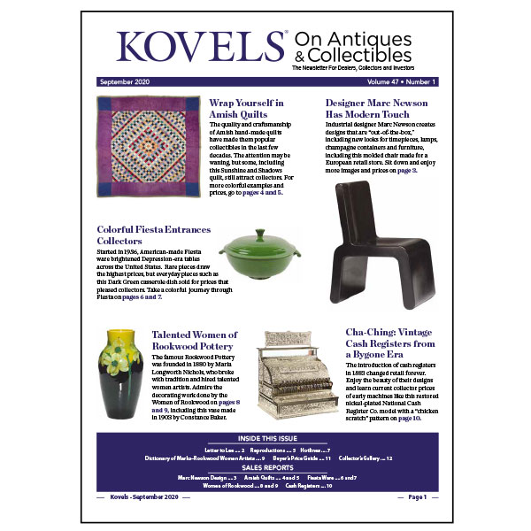 kovels on antiques and collectibles newsletter september 2020