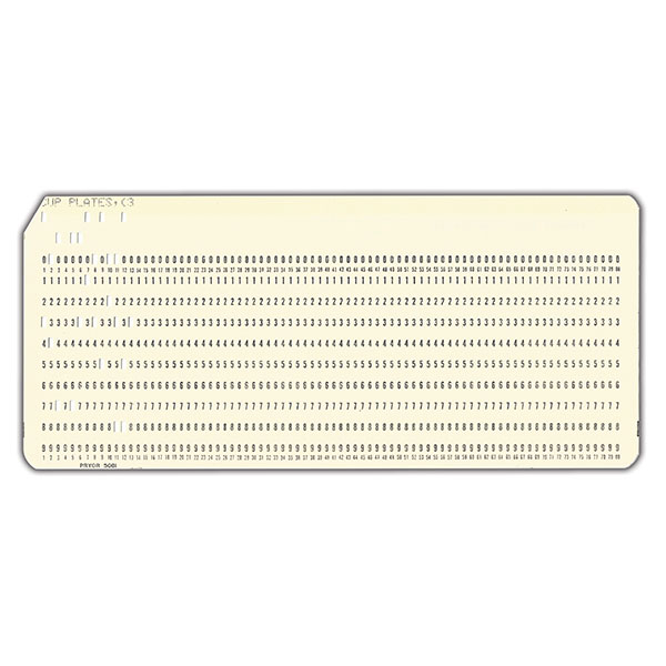 Original punch card used in Kovels' 1968 price guide.  