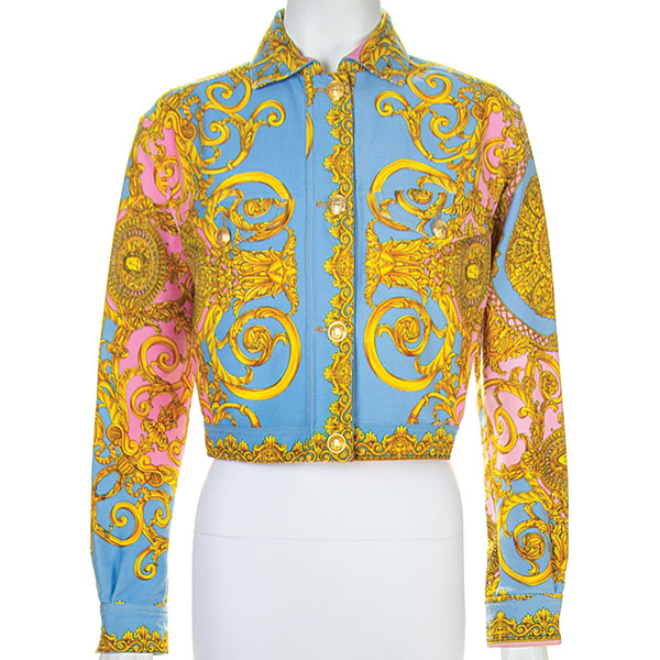 medusa print baroque jacket chest pockets cotton gianni versacew 1992