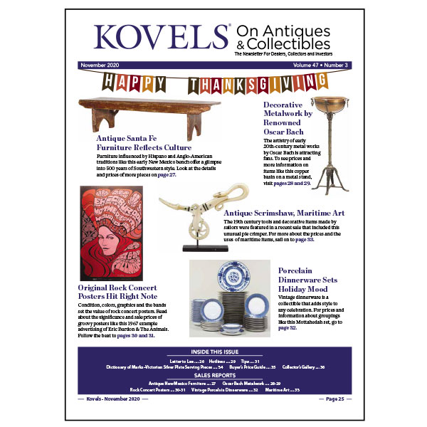 Kovels On Antiques & Collectibles November 2020 Newsletter