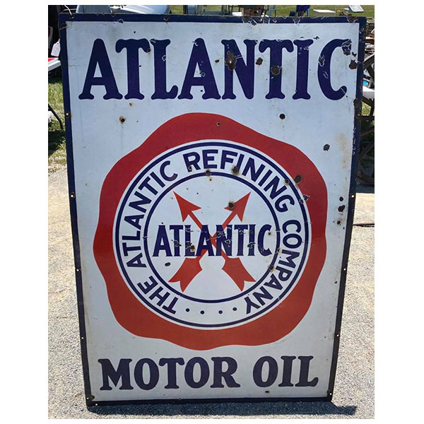 advertising sign, atlantic motor oil