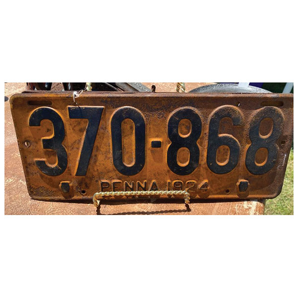 license plate, Pennsylvania, 1924