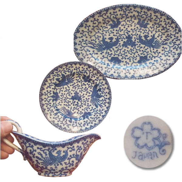 phoenix bird or flying phoenix pattern dinnerware