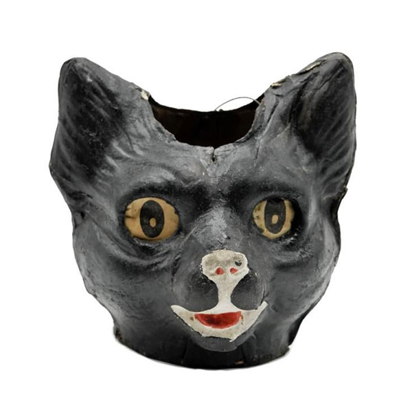 paper pulp halloween black cat candy container