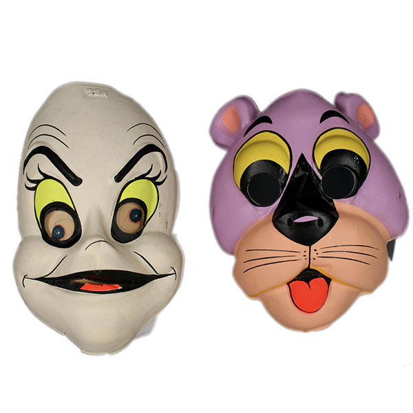 casper and pink panther vintage halloween masks