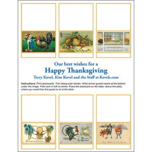 kovels thanksgiving placecards