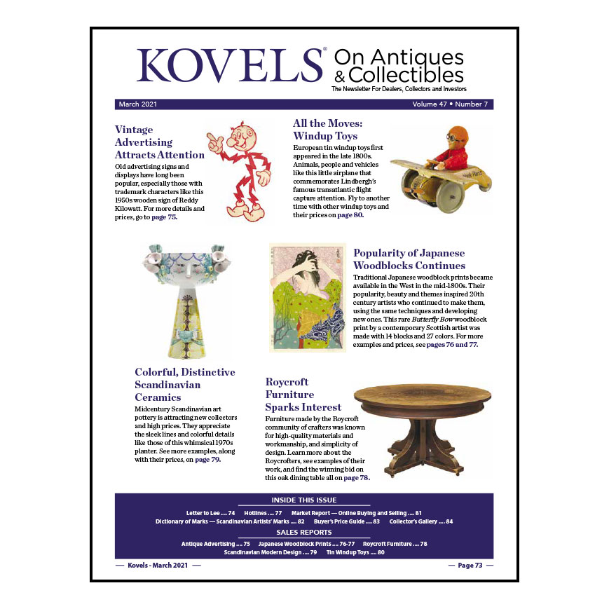 Kovels On Antiques & Collectibles Vol. 47 No.7 – March 2021