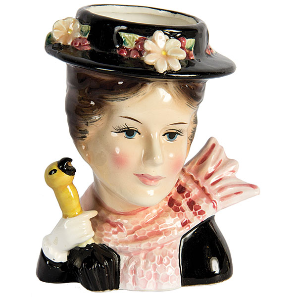 Lady outlet head vase with umbrella