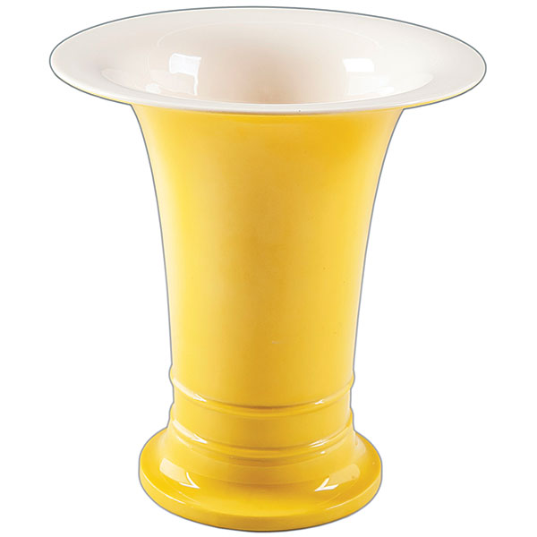 Lenox, Vase, Trumpet, Yellow, Cream Interior, Green Mark, Bailey Banks & Biddle, c.1930