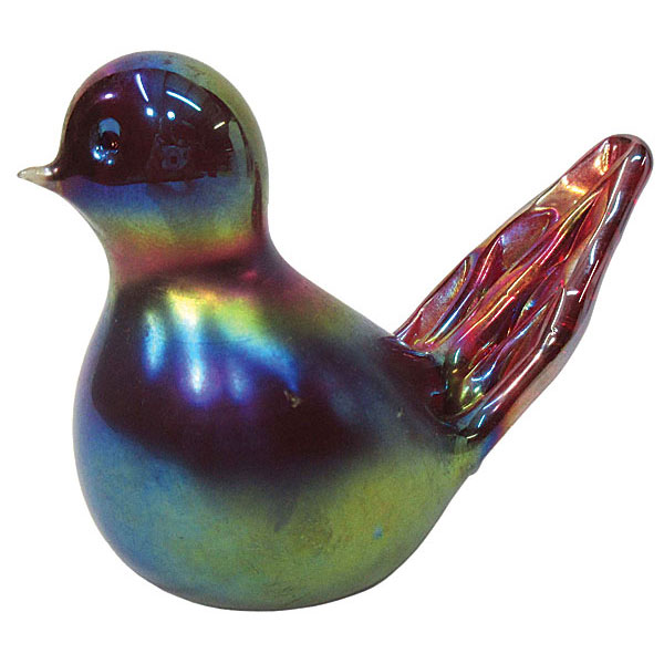 Paperweights, Carnival Glass, Bird, Iridescent, Gibson