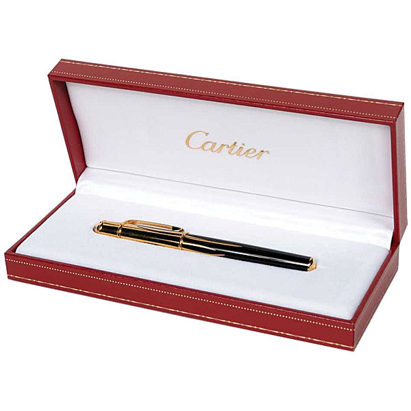 Pens, Cartier, Fountain, Black Resin Barrel, 18K Gold Plated, Diabolo ...