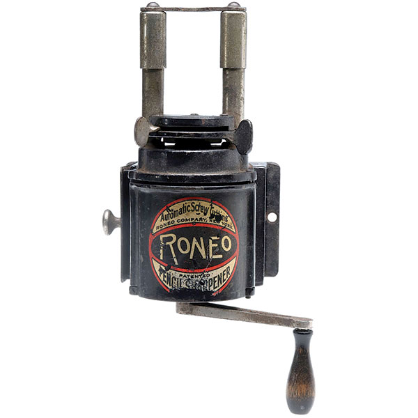 Pencil Sharpener, Roneo, No. 2, Mechanical, Iron, Automatic Screw Cutting Co., 1913