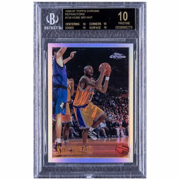 Lot Detail - 1996-97 Topps Chrome Refractors #138 Kobe Bryant Rookie Card –  BGS PRISTINE/Black Label 10 – One of Just Two Examples in the World at Its  Level of Perfection!