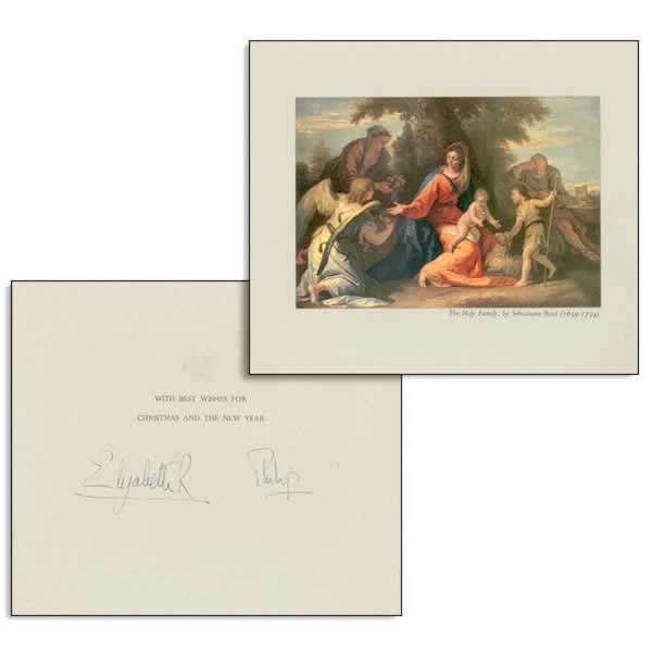 queen elizabeth ii and prince philip holiday card