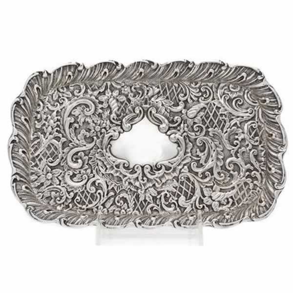 victorian silver tray h matthews birmingham 1898